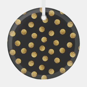 Goldene Polka-Punkte: Funkelnde Nahtlosigkeit. Ornament Aus Glas