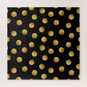 Goldene Polka-Punkte: Funkelnde Nahtlosigkeit. Puzzle