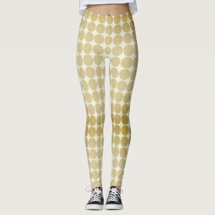 Goldene Polka-Punkte Nahtloses Muster Leggings