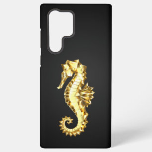 Goldene polygonale Seepferdchen Samsung Galaxy Hülle