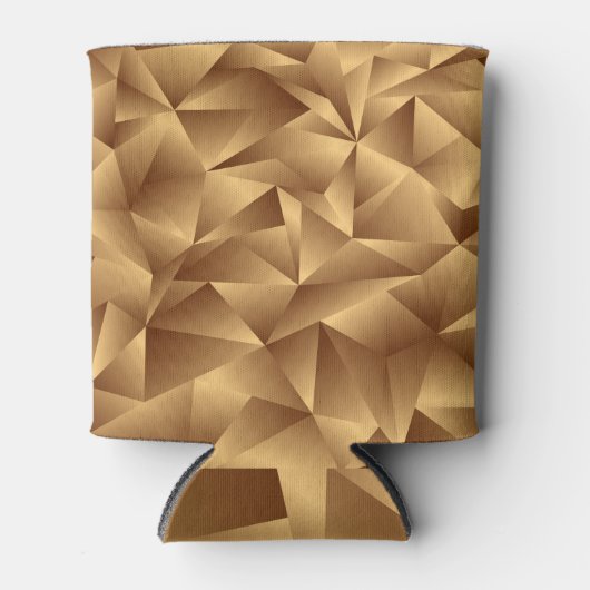 Goldene Polygone, 3D-Effekt, Vintag. Dosenkühler (Vorderseite)