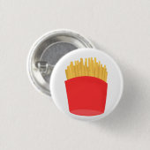 Goldene Pommes Frites in roter Verpackung Button (Vorne & Hinten)