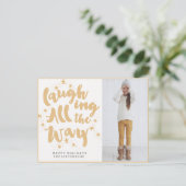 Goldene Postkarte vollständig lachen (Stehend Vorderseite)