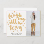 Goldene Postkarte vollständig lachen (Vorne/Hinten)