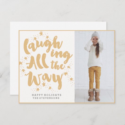 Goldene Postkarte vollständig lachen (Vorne/Hinten)