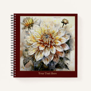 Goldene Pracht: Wasserfarben-Dahlia pinnata II Notizblock