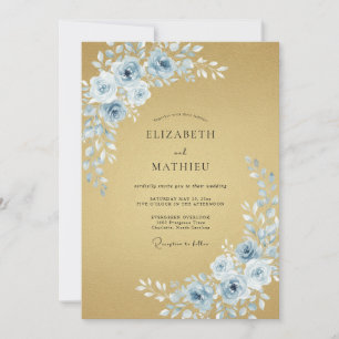 Goldene Prachtvolle Rosenhochzeit Einladung