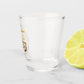 Goldene Prägung des Pferdejahres Symbole für Schie Schnapsglas (Rechts)