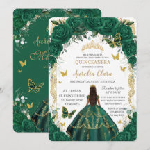 Goldene Prinzessin in Quinceañera Emerald Green