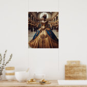 Goldene Prinzessin Steampunk viktorianisch industr Poster (Küche)