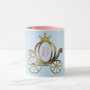 Goldene Prinzessinnen-Kutsche Blaue Geschichtebuch Tasse