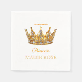 Goldene Prinzessinnenkrone Märchen Geburtstag Serviette