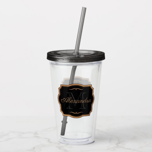 Goldene Punkte Acryltrinkbecher (Rückseite)