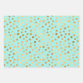 Goldene Punkte auf Minzhintergrund Geschenkpapier Set (Vorderseite 2)