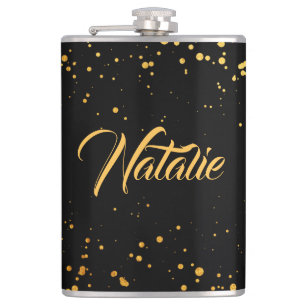 Goldene Punkte Flachmann