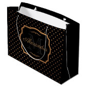 Goldene Punkte Große Geschenktüte (Rückseite Schrägansicht)