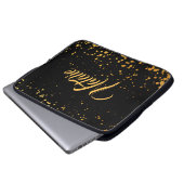 Goldene Punkte Laptopschutzhülle (Vorne Knopf)