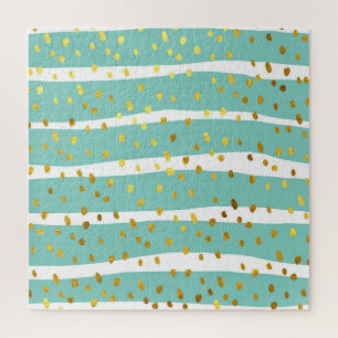 Goldene Punkte und Streifen: Elegantes Muster Puzzle