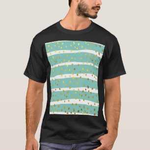 Goldene Punkte und Streifen: Elegantes Muster T-Shirt