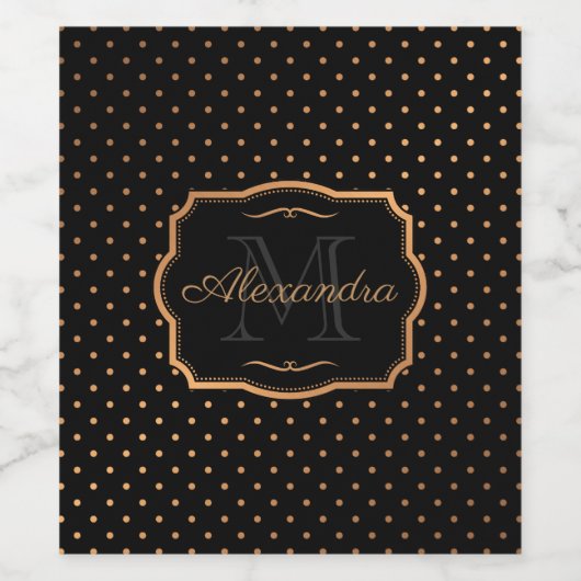 Goldene Punkte Weinetikett (Einzelnes Label)