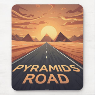 Goldene Pyramidenstraße Ägypten Sonnenuntergang Ku Mousepad