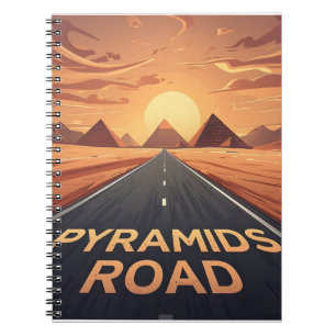 Goldene Pyramidenstraße Ägypten Sonnenuntergang Ku Notizblock
