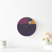 Goldene Quadrate Runde Wanduhr (Zuhause)