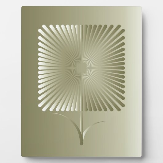 Goldene quadratische Blume Fotoplatte (Vorderseite)