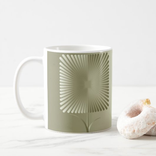 Goldene quadratische Blume Kaffeetasse (Mit Donut)