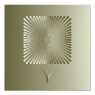 Goldene quadratische Blume Poster