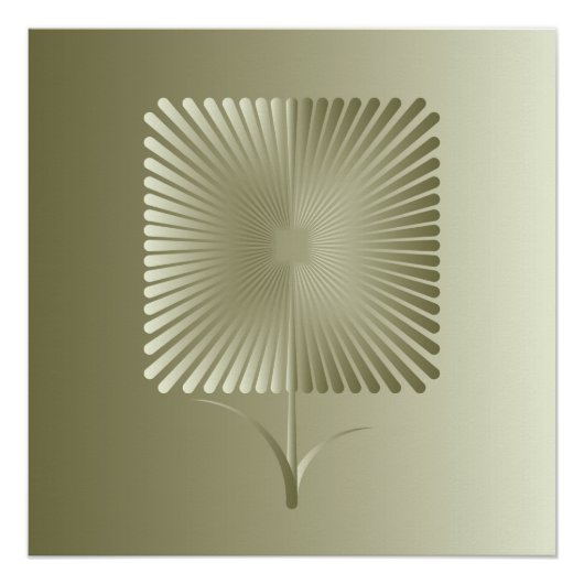Goldene quadratische Blume Poster (Vorderseite)