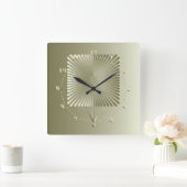 Goldene quadratische Blume Wanduhr (Zuhause)