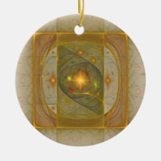 Goldene quadratische Kreis-Verzierung Keramikornament