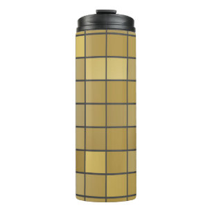 Goldene quadratische Textur - Vintage Illustration Thermosbecher