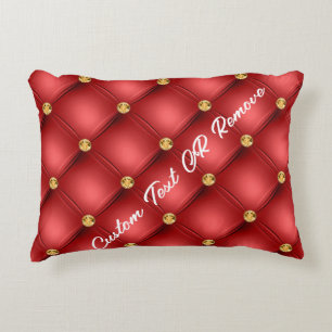 Goldene Quaste Rotes Kissen Personalisierter Text