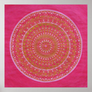 Goldene Rad Mandala Poster