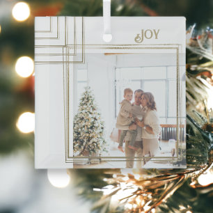 Goldene Rahmen Foto Weihnachten Personalisiert Ornament Aus Glas