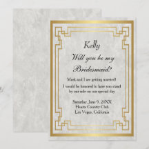 Goldene Rahmen mit weißem Marmor Bridesmaid