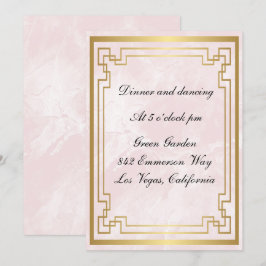 Goldene Rahmen Rosa Marmoraufnahme Einladung