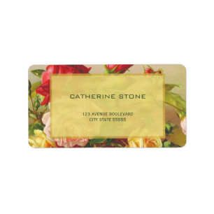 Goldene Rahmen schick Vintage Rose Hochzeitsfeier Adressaufkleber