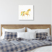 Goldene Rainbow Dream Unicorn Leinwanddruck (Insitu (Schlafzimmer))