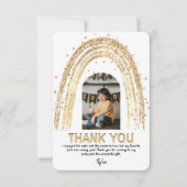 Goldene Rainbow | Kinder Foto Geburtstag | Dankeskarte (Vorderseite)