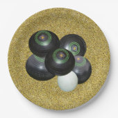Goldene Rasenschalen, Teller für Party, Papier (Vorderseite)
