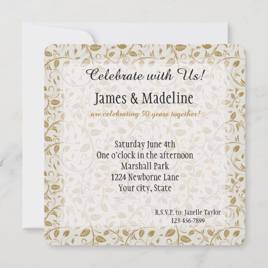 Goldene Reben Einladung (Rückseite)