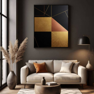 Goldene Reflektionen Geometrie Poster
