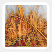 Goldene Reflektionen Quadratischer Aufkleber (Vorderseite)