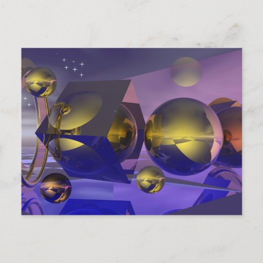 Goldene Reflektionskarte Postkarte (Vorderseite)