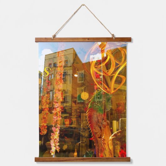 Goldene Reflexionen auf den Straßen von Philadelph Wandteppich Mit Holzrahmen (Vorderseite)