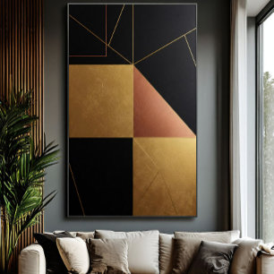 Goldene Reflexionen Geometrie Leinwanddruck