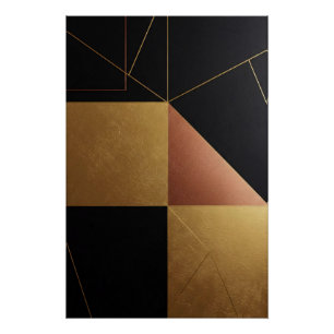 Goldene Reflexionen Geometrie Poster